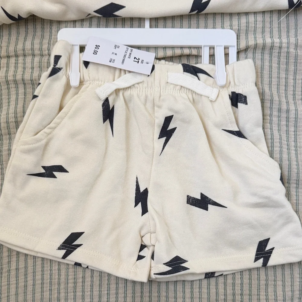 Grayson Mini Cream Lightning Bolt Knit Tank & Shorts Set